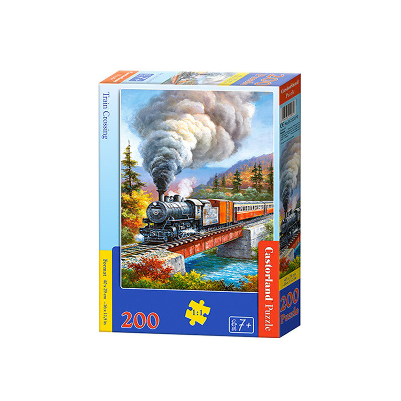 Puzzle Castorland 200 dílků premium - Vlak přejíždějící řeku
