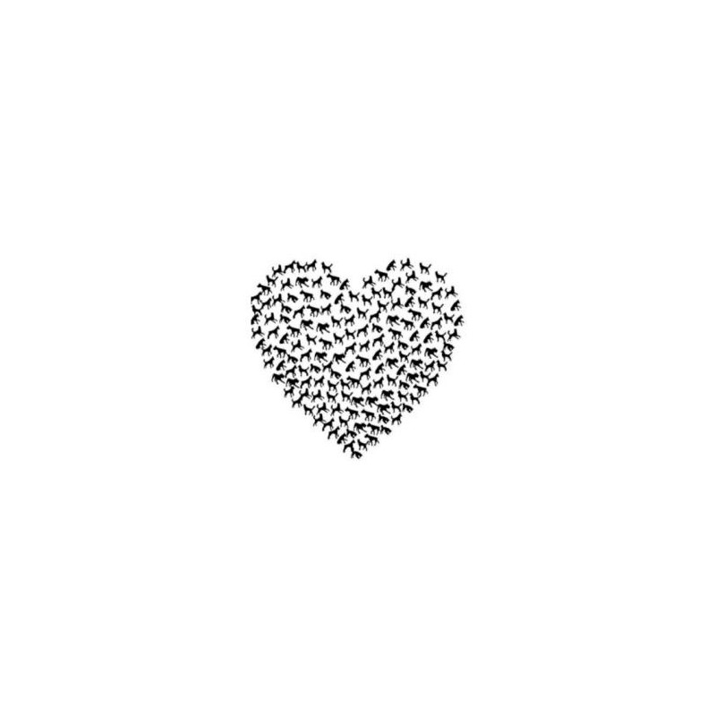 Pejskové srdce - plastová šablona 166, G 29x29cm
