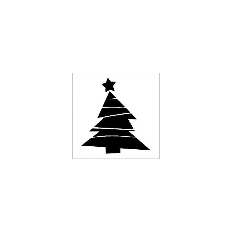 Vánoční strom - plastová šablona V11, B 14,5x14,5cm