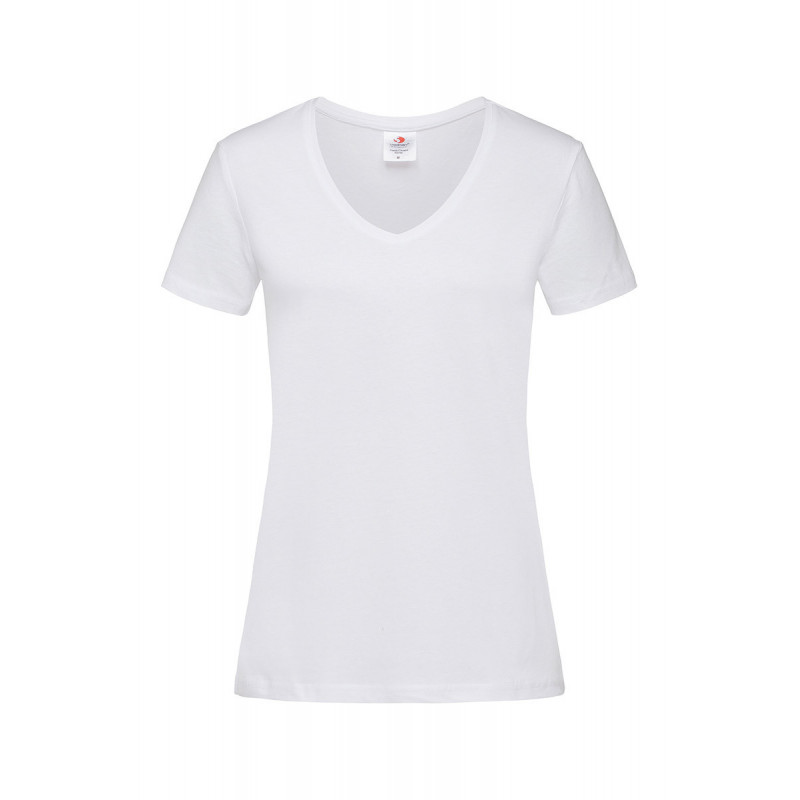 Dámské tričko Classic-T V-neck - L, White